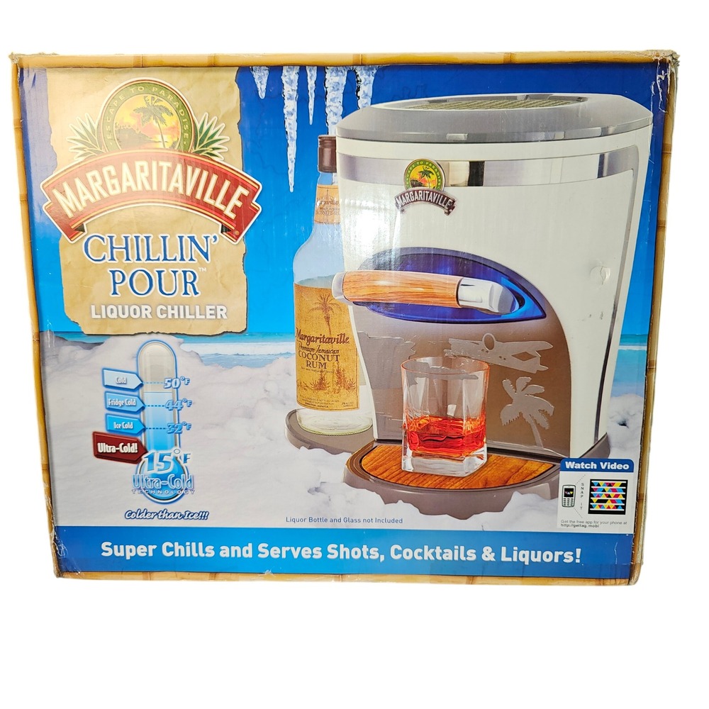 Margaritaville Chillin' Pour Liquor Chiller Sunbeam NBMGDC1000 Ultra-Cold White